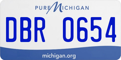MI license plate DBR0654