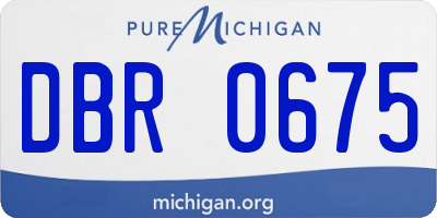 MI license plate DBR0675