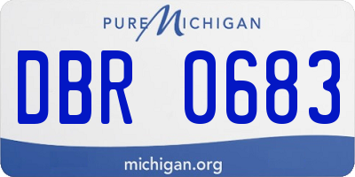 MI license plate DBR0683
