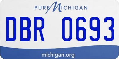 MI license plate DBR0693