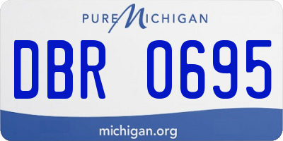 MI license plate DBR0695
