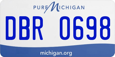 MI license plate DBR0698