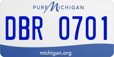 MI license plate DBR0701