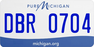 MI license plate DBR0704