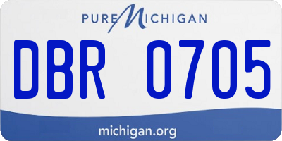 MI license plate DBR0705