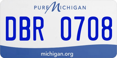 MI license plate DBR0708