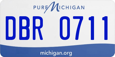 MI license plate DBR0711