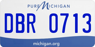 MI license plate DBR0713