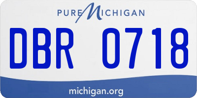 MI license plate DBR0718