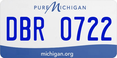 MI license plate DBR0722