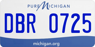 MI license plate DBR0725