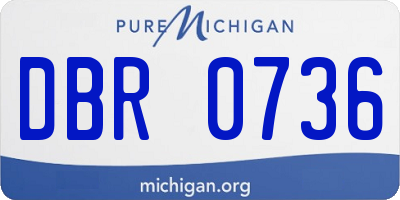 MI license plate DBR0736