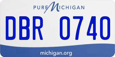 MI license plate DBR0740