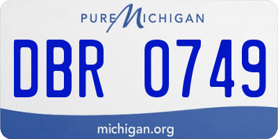 MI license plate DBR0749