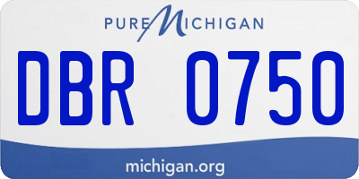 MI license plate DBR0750