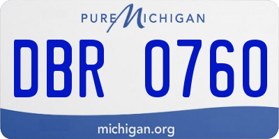 MI license plate DBR0760