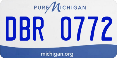 MI license plate DBR0772
