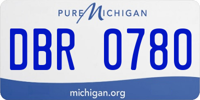 MI license plate DBR0780
