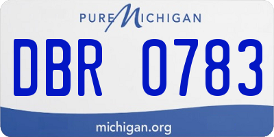 MI license plate DBR0783