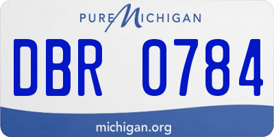 MI license plate DBR0784