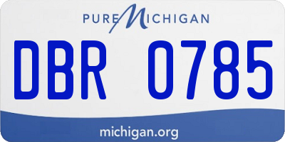 MI license plate DBR0785
