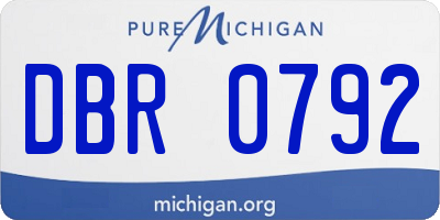 MI license plate DBR0792