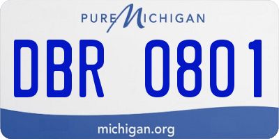 MI license plate DBR0801