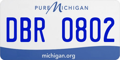 MI license plate DBR0802