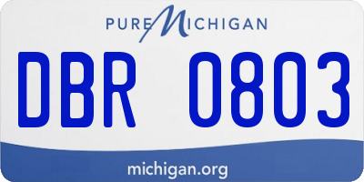 MI license plate DBR0803
