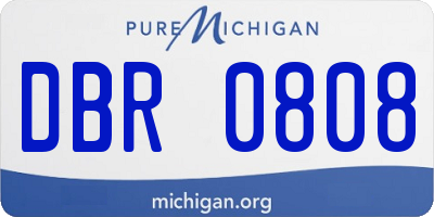 MI license plate DBR0808