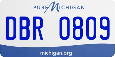 MI license plate DBR0809