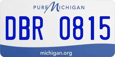MI license plate DBR0815