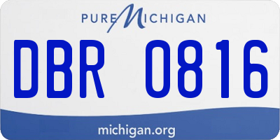 MI license plate DBR0816