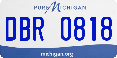 MI license plate DBR0818