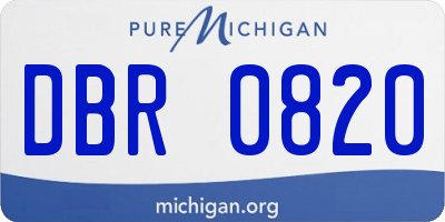 MI license plate DBR0820