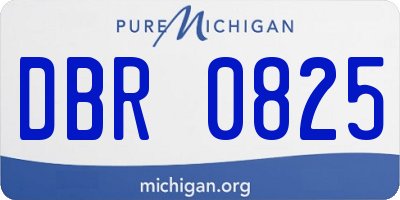 MI license plate DBR0825