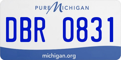 MI license plate DBR0831