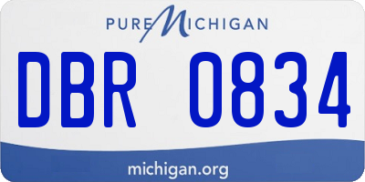 MI license plate DBR0834