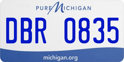 MI license plate DBR0835