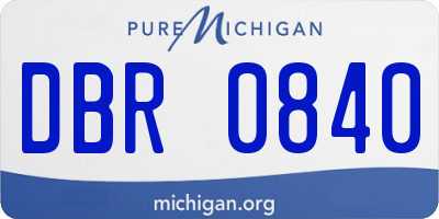 MI license plate DBR0840