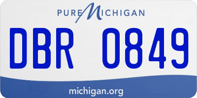MI license plate DBR0849