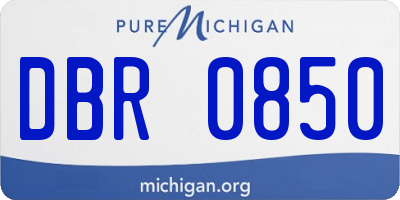 MI license plate DBR0850