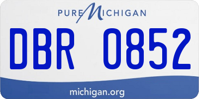 MI license plate DBR0852