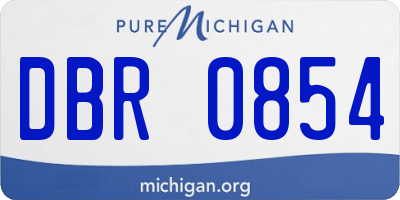 MI license plate DBR0854