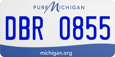 MI license plate DBR0855
