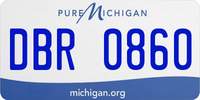 MI license plate DBR0860