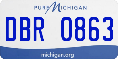 MI license plate DBR0863
