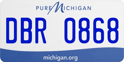 MI license plate DBR0868