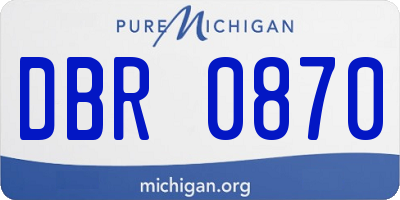 MI license plate DBR0870