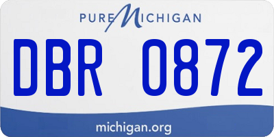 MI license plate DBR0872